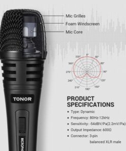 TONOR Dynamic Karaoke Microphone for Singing with 5M XLR Cable, Metal Handheld Mic Compatible with Karaoke Machine/Speaker/Amp/Mixer for Karaoke Singing, Speech, Wedding and Outdoor Activity 28 71vpOrMAUdL