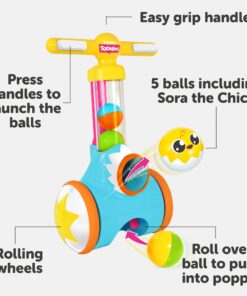 Tomy Toomies Pic & Pop Push Along Baby Toy | Toddler Ball Popper with Ball Launcher and Collector | Suitable for 18 Months, 2 & 3 Year Old Boys & Girls ,Multicoloured,E71161 Pic 'n' Pop 11 71vpS0aW9lL