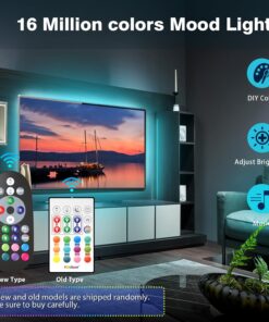 Nexillumi LED Strip Lights 6.56ft TV LED Backlight for 24 Inch-60 Inch TV RGB LED Strip USB Powered, APP Control Sync to Music, Bias Lighting, 5050 RGB for Mirror, PC, Android iOS 42 71vpV3kX1L