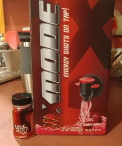 XMODE Energy Shots on Tap with Dispenser & 2 Bottles, 100 Servings - Cherry Bomb Flavor Energy Caffeine Shots - Quick Energy Boost Shots with Vitamins B6 & B12, Caffeine - Great Taste, Zero Calories 32 71vphnrl5xL