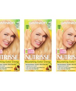 Garnier Nutrisse Nourishing Hair Color Creme, 100 Extra-Light Natural Blonde, 3 Count (Packaging May Vary) 100 Extra-Light Natural Blonde (Chamomile) 3-Count