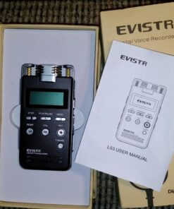 EVISTR Digital Voice Recorder 8GB L53 - 1536KPBS PCM Stereo Audio Recording Device Portable Dictaphone Microphone Gain Controllable Noise Reduction 45 71vqGGzkyL