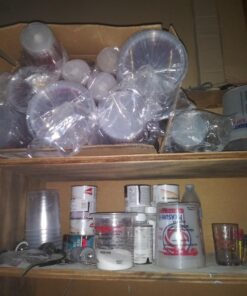 Custom Shop Brand (Full Case of 100 Each - 1/2 Pint (8oz) Paint Mixing Cups) - Cups Have Calibrated Mixing Ratios on Side of Cup BOX of 100 Cups Cups - Box of 100 + 12 Lids 17 71vqn1ZHcrL