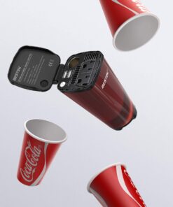 Alternative view of BESTEK 200W Car Power Inverter, Car Plug Adapter Outlet Converter with 2 AC Outlets, Dual 4.5A USB Charging Ports, Cup Holder Car inverter with Cigarette Lighter Socket for Laptop, Computer (Cola Red) Cola Red