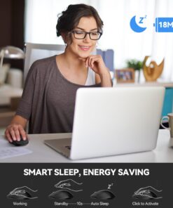 TECKNET Bluetooth Mouse, Wireless Mouse for Laptop 2-in-1(Bluetooth 5.0/3.0+2.4Ghz) Computer Mouse, Portable Ergonomic PC Wireless Mouse with USB Receiver, Compatible with MacBook Pro Air Chromebook Black 27 71vs2BHIqL