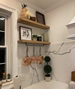 Wallniture 24" Gourmet Kitchen Rail for with 10 S Hooks for Hanging Utensils, Pot Pan Lid Rack Storage Organizer Set, Steel, Black 27 71vsMkDpgL