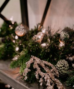 National Tree Company Pre-Lit Artificial Christmas Garland, Green, Carolina Pine, White Lights, Decorated with Pine Cones, Plug In, Christmas Collection, 9 Feet 100 Lights 17 71vtA MerML