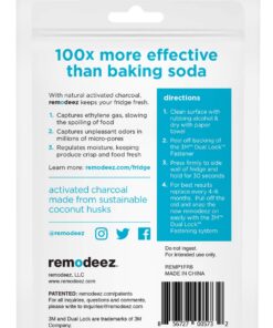 remodeez Refrigerator Deodorizer Eliminator, Nontoxic Coconut, Activated Charcoal, Natural Air Fresheners, Moisture & Odor Absorber for Fridge (Green) 17 71vtCQ0WWgL