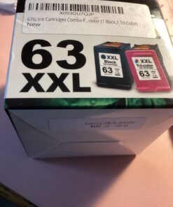 WEKVA 63XL Ink Cartridge Combo Pack Remanufactured Replacement for HP Ink 63 63XL Works for HP OfficeJet 3830 4650 4655 5255 5258 5200 Envy 4520 4512 DeskJet 1112 2130 3630 Printer (1 Black, 1 Color) 63XL-1B, 63XL-1Color 31 71vtUSDppNL