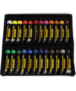 Alternative view of Acrylic Paint Set of 24 Colors, 0.4 oz (12 ml) Tubes, Perfect for Artists & Kids, Art Supplies for Canvas Wood Fabric Ceramic Crafts Painting Acrylic 24Colors