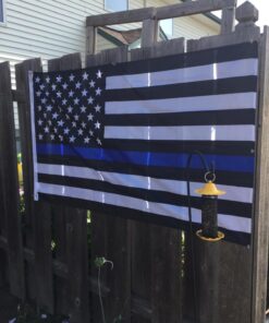 Anley Fly Breeze 3x5 Foot Thin Blue Line USA Flag - Vivid Color and Fade Proof - Canvas Header and Double Stitched - Honoring Law Enforcement Officers Flags Polyester with Brass Grommets 3 X 5 Ft - Polyester 26 71vts7HB1UL