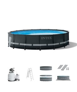 Alternative view of INTEX 26329EH Ultra XTR Deluxe Above Ground Swimming Pool Set: 18ft x 52in – Includes 2100 GPH Cartridge Sand Filter Pump – SuperTough Puncture Resistant – Rust Resistant – Easy to Assemble
