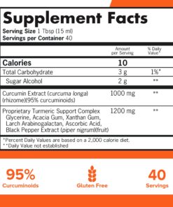 Qunol Liquid Turmeric Curcumin with Black Pepper, Turmeric Supplement 1000mg, Extra Strength, Joint Health, 40 Servings, 20.3 fl oz 40 Servings (Pack of 1) 22 71vv4a6lB6L