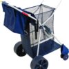 Rio Brands Wonder Wheeler Deluxe Beach Utility Foldable Cart with Removable Storage Tote, Navy 29 71vvNsA9NmL