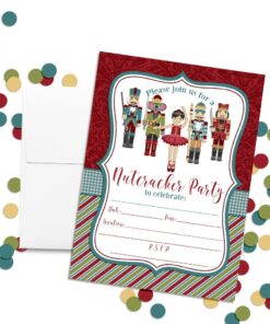 Alternative view of Nutcracker Ballet Birthday Party Invitations, 20 5"x7" Fill In Cards with Twenty White Envelopes by AmandaCreation