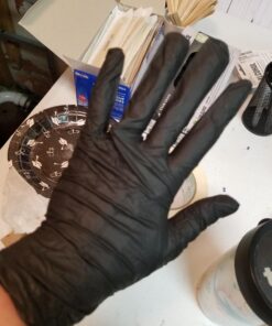 AMMEX Black Nitrile Exam Gloves, Box of 100, 3 Mil, Size Small, Latex Free, Powder Free, Textured, Disposable, Non-Sterile, Food Safe, ABNPF42100BX Small (Pack of 100) 39 71vwPHWRT L