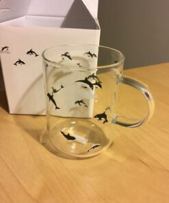 ELITEA Glass Mug with Handle Clear Cute Coffee Mugs Tea Cup with Dolphin Print 16.3oz 16.3oz Dolphin 19 71vwhnEEZL