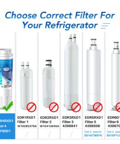 Alternative view of ICEPURE UKF8001 Replacement for Whirlpool EDR4RXD1, 4396395, Maytag UKF8001AXX-200, EveryDrop Refrigerator Water Filter 4, RFC0900A, FMM-2, WF295, UKF8001P, 469006, PUR, Puriclean II, RWF0900A, 1PACK 1