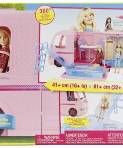 Barbie Camper, Doll Playset with 50 Accessories, Includes Waterslide, 2 Hammocks, Canopy Bed & Fireplace, Dream Camper (Amazon Exclusive) Standard Packaging 20 71vygn8TuML