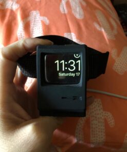 elago W3 Stand Compatible with Apple Watch Series Series 9/8/7/6/SE/5/4/3/2/1/SE (45mm, 44mm, 42mm, 41mm, 40mm, 38mm) (Black) - Classic Monitor Design, Compatible with Nightstand Mode Black 37 71vzQ3sVqVL