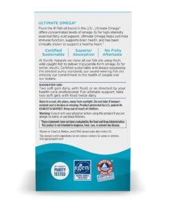 Nordic Naturals Ultimate Omega, Lemon Flavor - 90 Soft Gels - 1280 mg Omega-3 - High-Potency Omega-3 Fish Oil Supplement with EPA & DHA - Promotes Brain & Heart Health - Non-GMO - 45 Servings 90 Count (Pack of 1) 20 71w Fzmq0qL