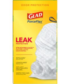 Glad ForceFlex Tall Kitchen Drawstring Trash Bags, 13 Gal, 100 Ct (Package May Vary) 44 71w gYL 64L