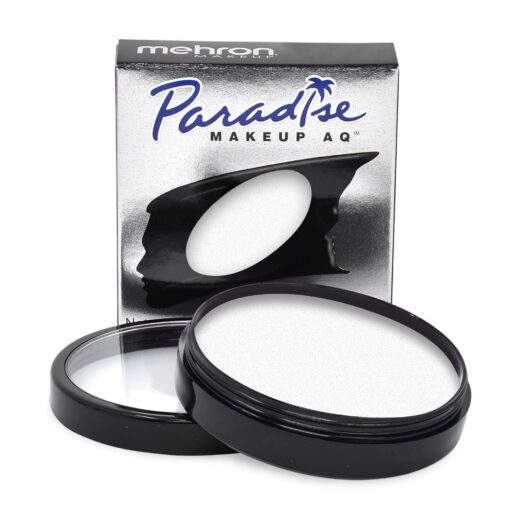 Mehron Makeup Paradise Makeup AQ Pro Size | Stage & Screen, Face & Body Painting, Special FX, Beauty, Cosplay, and Halloween | Water Activated Face Paint & Body Paint 1.4 oz (40 g) (White) White 1.4 Ounce