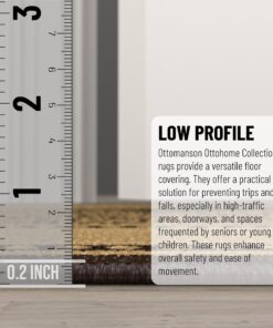 Machine Washable Bordered Design Non-Slip Rubberback 2x7 Traditional Runner Rug for Hallway, Kitchen, Bedroom, Living Room, 1'10" x 7', Brown Border Dark Brown Runner - 1'10" x 7' 30 71w07GkErIL