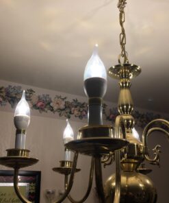 Bioluz LED 6 Pack Flame Tip Candelabra LED Bulb, Dimmable 40 Watt Chandelier Bulbs 40 (uses 4.5W) Watt E12 Base Candle Bulbs 2700K (Warm White) Indoor/Outdoor Flame Tip - 6 Pack 26 71w0NutBlfL