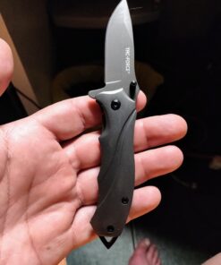 TF-846-MC Tac Force TF-846 Spring Assist Folding Knife, Grey Straight Edge Blade, Grey Handle, 3.5" Closed , Black 20 71w1hc9Gm9L