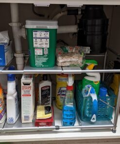 Simple Houseware Under Sink 2 Tier Expandable Heavy Duty Metal Shelf Organizer Rack, Silver (Expand from 15 to 25 inches) Expandable Shelf 31 71w2DpI3nXL