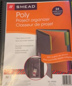 Smead Project Organizer, 24 Pockets, Grey with Assorted Bright Tabs, Tear Resistant Poly Material, 1/3-Cut Tabs, Letter Size (89206) 24 Pocket Yellow, Pink, Lime, Blue, Purple 28 71w2FFXgy1L