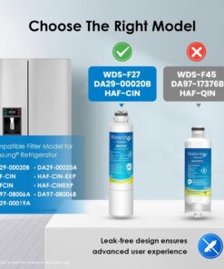 Waterdrop DA29-00020B 𝐍𝐒𝐅 𝟓𝟑&𝟒𝟐 𝐂𝐞𝐫𝐭𝐢𝐟𝐢𝐞𝐝 Refrigerator Water Filter, Replacement for Samsung HAF-CIN/EXP, DA29-00020A/B, DA29-00020B-1, RF263BEAESR, RF28HMEDBSR, RS25J500DSR, 3 Filters 33 71w3eh1h wL