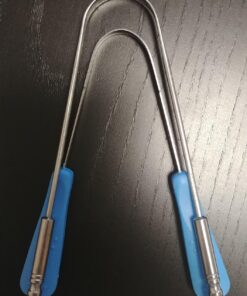 HealthAndYoga(TM) SteloSwipe Tongue Cleaner Scraper - Hygienic Seal-Pack - Surgical Grade Stainless Steel, Non-Synthetic Grip - Sterilizable Metal Tongue Scraper for Adults (1 Pack with Storage Bag) Surgical Steel - 1 Pack 57 71w3oBZ1MgL