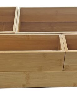 Bamboo Junk Drawer Organizer and 6 Storage Box Dividers Set,8 Compartment Organization Tray Holder for Craft,Sewing,Office,Bathroom.Kitchen … L1(15*18") 27 71w4EyuOFIL