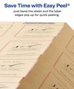 Avery Printable Blank Square Labels, 2" x 2", Kraft Brown, 300 Customizable Labels (22846) 29 71w4cjhO7xL