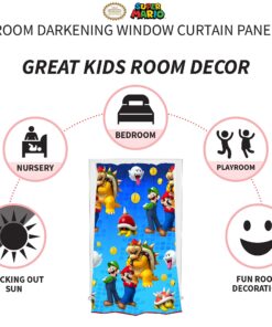 Alternative view of Franco Kids Room Darkening Window Curtain Panel, 42 in x 63 in, Super Mario