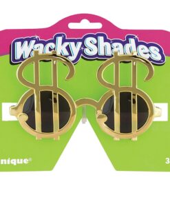 Gold Dollar Sign Novelty Glasses