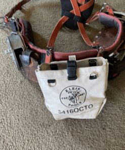 Klein Tools 5416OCTO Tool Bag, Bull-Pin and Bolt Pouch, No. 4 Canvas with Tunnel Connection, 5 x 5 x 9-Inch 13 71w7BNEKOdL