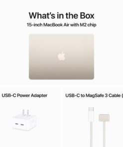 Apple MacBook Air 15.3-inch Laptop with M2 chip, 8GB RAM, 256GB SSD - Starlight (2023) Without AppleCare+ 15 71w7NnE4NL