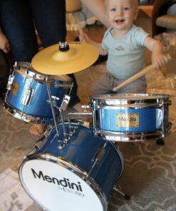 Mendini By Cecilio Kids Drum Set - Junior Kit w/ 4 Drums (Bass, Tom, Snare, Cymbal), Drumsticks, Drum Throne - Beginner Drum Sets & Musical Instruments Sky Blue 13-inch 29 71w7otXLYTL