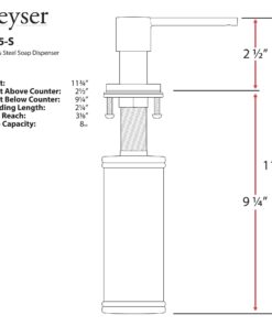 Geyser GF65-S Stainless Steel Soap/Lotion Dispenser with 10 oz. Capacity Bottle 9 71w8EEuhRmL