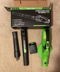 Leisch Life Cordless Leaf Blower Battery Operated,20V Handheld Electric Leaf Blower w/2.0Ah Battery & Fast Charger, 2 Speed Mode, Lightweight Battery Powered Blowers for Patio, Blowing Leaves and Snow Green 32 71w9PmsmqoL 1