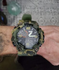 Gosasa Men's Watches Multi Function Military S-Shock Sports Watch LED Digital Waterproof Alarm Watches… A _1520_camouflage&green 31 71w9WlKzl7L