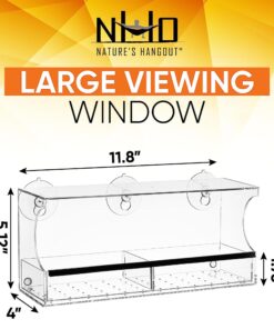 Window Bird Feeder with Strong Suction Cups, Clear Window Bird Feeders for Outside - Transparent Bird House, Balcony Glass Mount, Acrylic Cat, Kids & Elderly Viewing Clear Bird Feeder for Window Perch Large Ranch 37 71w9pRllMlL