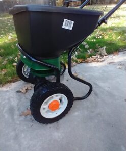 Scotts Elite Spreader for Grass Seed, Fertilizer, Salt and Ice Melt, Durable Push Spreader Holds up to 20,000 sq. ft Product Single Pack 63 71wASDyarcL