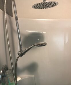 DreamSpa 3-way Shower Combo PLUS Instant-Mount Drill-Free Slide Bar - Enjoy Overhead & Handheld Shower Head with Height/Angle Adjustable Bracket and Stainless Steel Hose for Ultimate Convenience! 4" + 4" Shower Head Combo w/ Slide Bar 33 71wBxkraz5L 1