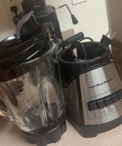 Hamilton Beach Power Elite Blender for Shakes and Smoothies with 3-Cup Vegetable Chopper Mini Food Processor, 40oz Glass Jar, 12 Functions for Puree, Ice Crush, Black and Stainless Steel (58149) 40 71wC2wRrDiL