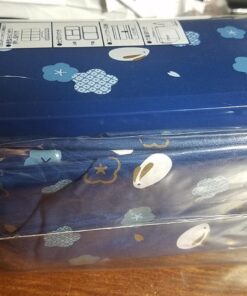 Japanese Traditional Rabbit Blossom Bento Box Set - Square 2 Tier Bento Box, Rice Ball Press, Bento Bag (Blue) 53 71wCNDW9qFL