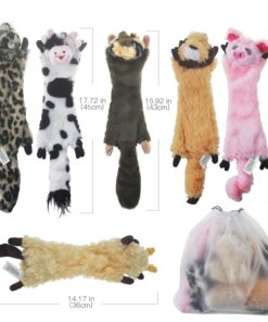 SHARLOVY Dog Squeaky Toys No Stuffing 6 Pack Dog Toys Crinkle Dog Toys for Small Dogs Durable Dog Chew Toys Plush Cute Animals Natural Puppy Toys for Teething Pet Toys Squeak 19 71wCmgmz0RL